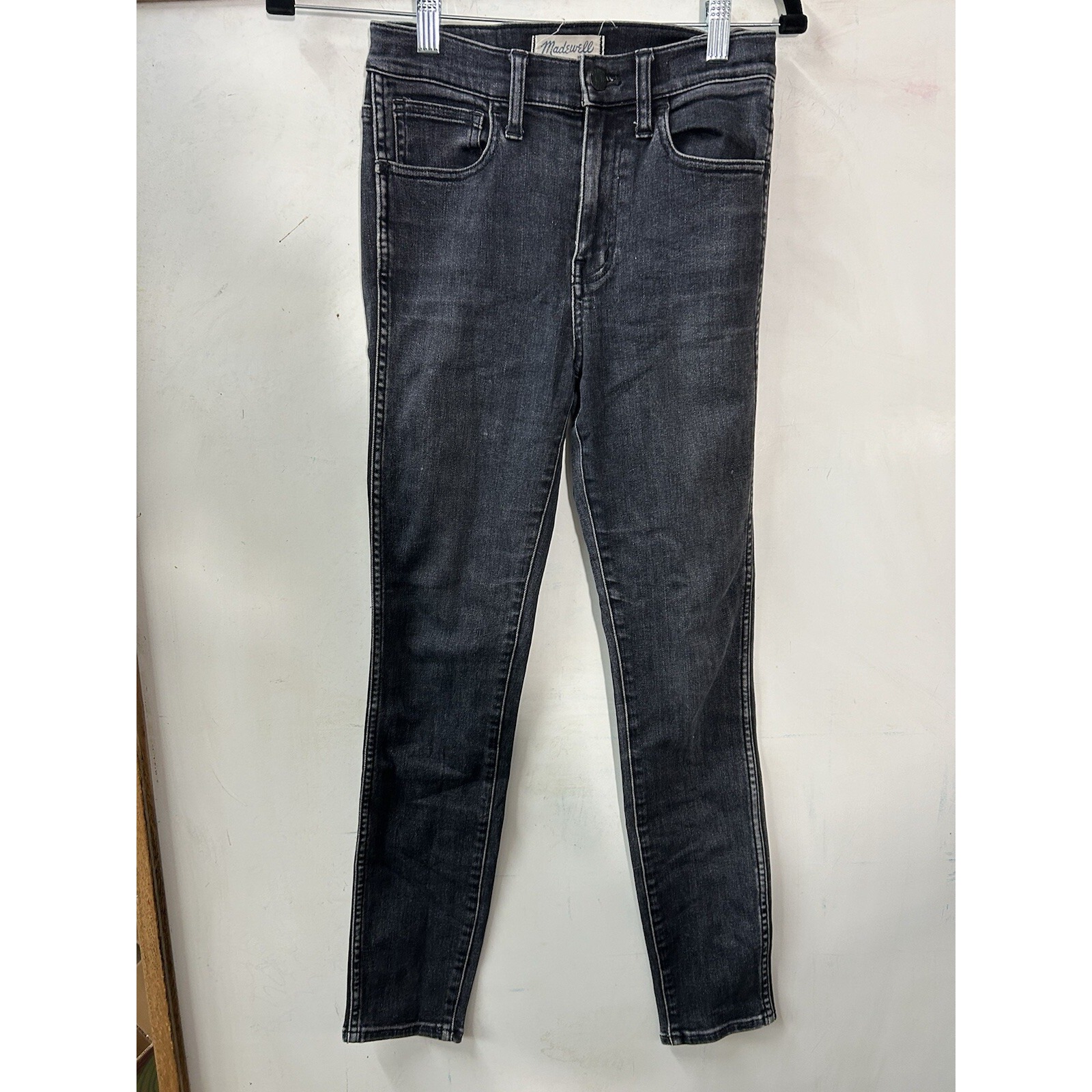 Madewell Jeans Womens 25tl 10 Inch High Rise Skinny Stretch Denim Black 25x32